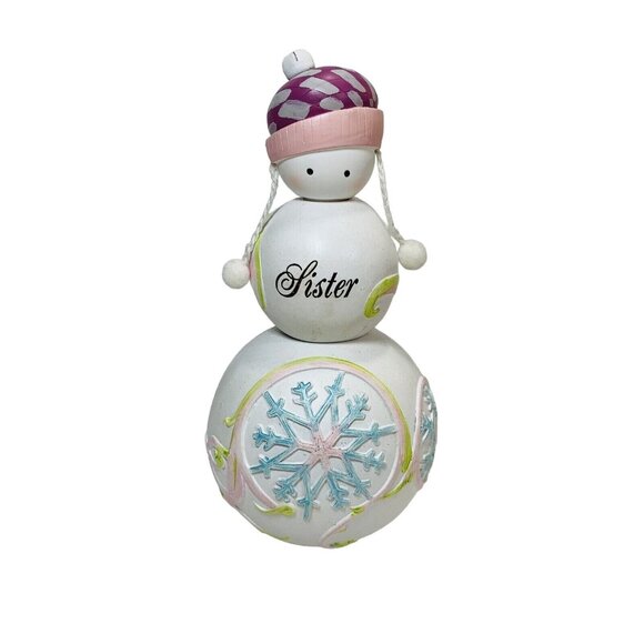 Snowgirl Sister Figurine Christmas Gift Magnetic Winter Snowflake Holiday Keepsa - Picture 12 of 16